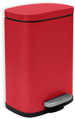 Spirella pedal bin Akira, matt red, steel, 5 l - Rubbish Bin - Main image