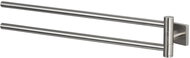 Spirella double wall-mounted towel rail NYO, brushed stainless steel, 45,5 × 5 cm - Towel Rack