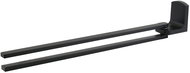 Spirella double wall mounted towel rail TAKU, mat black, steel, 39 cm - Towel Rack