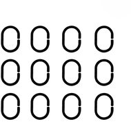 Spirella set of 12 rings for shower curtains C-MINNOR, black, polypropylene - Rings