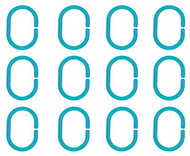 Spirella set of 12 rings for shower curtains C-MINNOR, light blue, SAN plastic - Rings