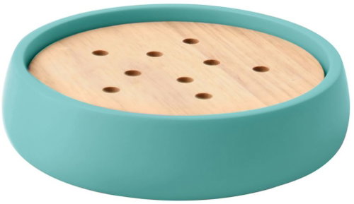 Spirella Polyresin soap dish SVEN, matt turquoise - Soap Dish - Main image