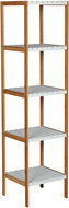 MSV Bambusový regál Regie, 5 police, bílý, 85 cm - Regál