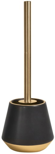 Spirella JOSHUA with ceramic container, black-gold - Toilet Brush - Main image