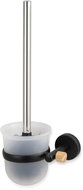 MSV WC wall-mounted brush IANA, with glass container, white-black - Toilet Brush