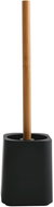 MSV WC štětka KAMLA, s plastovou nádobou, černá, bambus - WC štětka