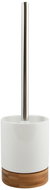 MSV WC štětka TALLINN, s keramickou nádobou, bílá, bambus - WC štětka
