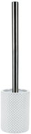 Spirella toilet brush MERO, with ceramic container 3D effect, white - Toilet Brush