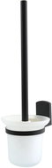 Spirella wall-mounted toilet brush TAKU, with glass container, matt black - white, steel - Toilet Brush