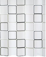 Spirella shower curtain FRAME, square motif, white-black, PEVA, 180 × 200 cm - Shower Curtain