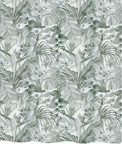 Spirella Tropic 180 × 200 cm, polyester, tropický motiv, bílý - Shower Curtain - Main image