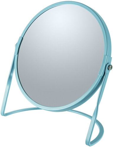 Spirella cosmetic magnifying mirror Akira, fog blue, steel - Makeup Mirror - Main image