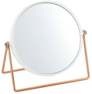 MSV cosmetic magnifying mirror Pretty, white, plastic, copper stand - Makeup Mirror
