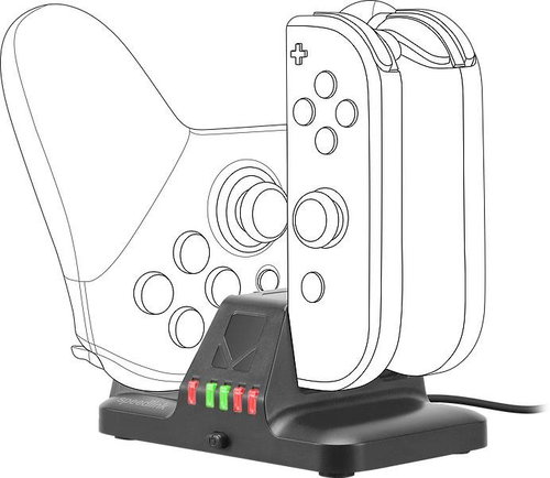 Speedlink QUAD Multi-Charger - for Nintendo Switch, Black - Battery Charging Station - Main image