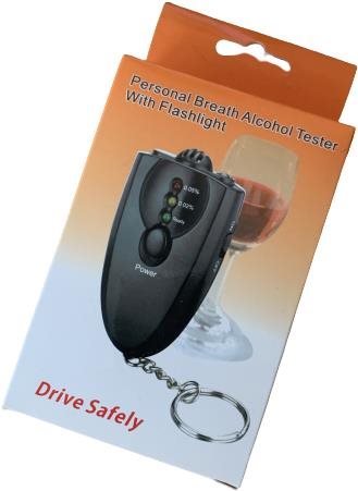 key ring - with LED flashlight - Alcohol Tester - Main image