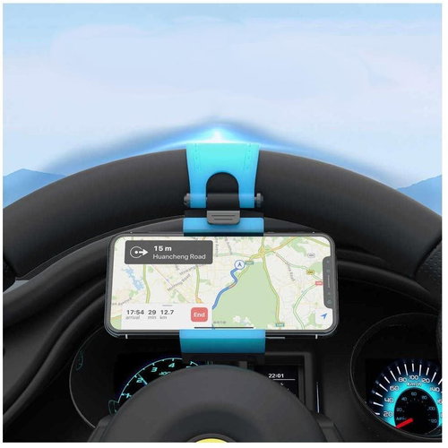 iTrade Mobile phone holder for steering wheel - BLUE - Phone holder - Main image