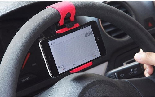 iTrade Mobile phone holder for steering wheel - RED - Phone holder - Main image