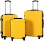 Súprava škrupinových kufrov na kolieskach, 3 ks, žltá ABS, 91890 - Sada kufrov