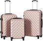 Sada skořepinových kufrů na kolečkách, 3 ks, ABS, růžová, zlatá - Case Set