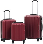 Súprava škrupinových kufrov na kolieskach 3 ks, ABS, vínová - Sada kufrov