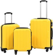 Sada skořepinových kufrů na kolečkách, 3 ks, žlutá, ABS - Case Set