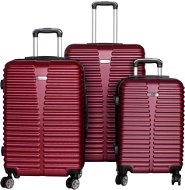 Monopol Lex Sada 3 Cestovních kufrů skořepinové, M/L/XL vínově červená - Case Set