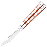 JKR Butterfly, 10 cm, aluminium, silver-orange - Butterfly Knife