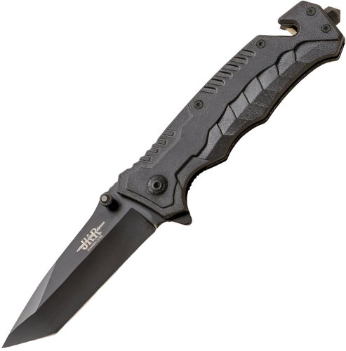 JKR Folding knife, 8,8 cm, tanto blade, ABS, black - Pocket Knife - Main image