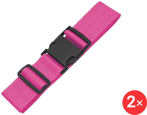 Luggage strap 2 × LB222 Dark Pink - Strap on trunk - Main image
