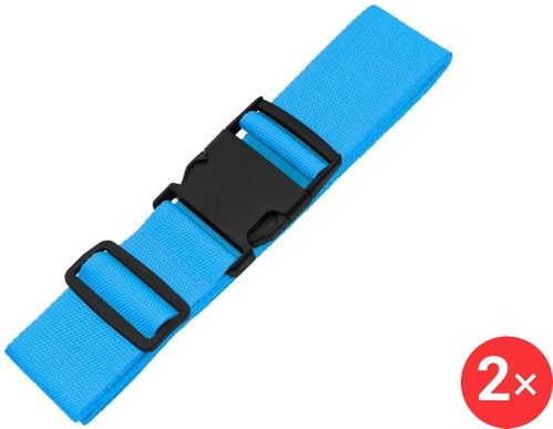 Luggage strap 2 × LB215 Light Blue - Strap on trunk - Main image