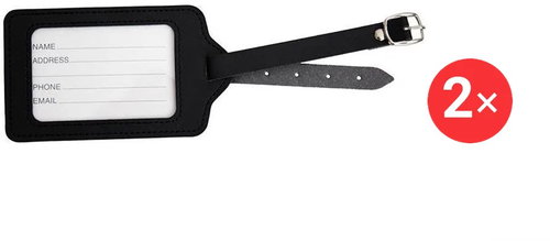 Kufryplus Name tag for suitcase 2 × LTK226 black - Luggage Tag - Main image