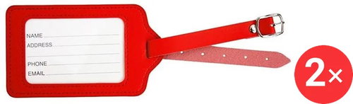 Kufryplus Name tag for suitcase 2 × LTK221 red - Luggage Tag - Main image