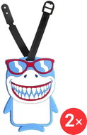 Suitcaseplus Name tag for suitcase 2 × LTD172 Shark with glasses - Luggage Tag