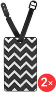 Suitcaseplus Name tag for suitcase 2 × LTD163 Black and white - Luggage Tag