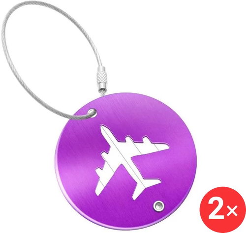 Kufryplus Name tag for suitcase 2 × LTH314 purple - Luggage Tag - Main image
