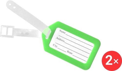 Kufryplus Name tag for suitcase 2 × LTP116 green - Luggage Tag - Main image