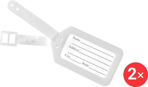 Kufryplus Name tag for suitcase 2 × LTP112 white - Luggage Tag - Main image