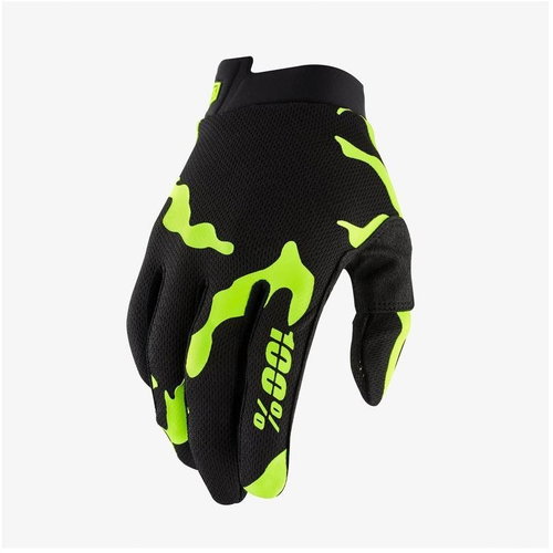 100% iTRACK USA black / fluo green, size S - Cycling Gloves - Main image