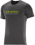 Salomon Cosmic logo SS TEE Galet Grey, L - Tričko