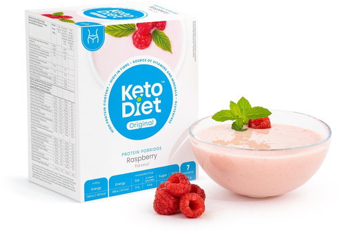 KetoDiet Protein Porridge - Raspberry flavour (7 servings) - Keto Diet - Main image