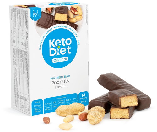 KetoDiet Protein Bars - with peanuts (14 pcs) - Keto Diet - Main image
