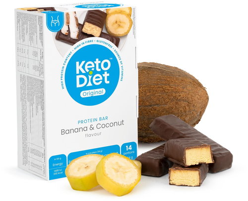 KetoDiet Protein Bars - coconut-banana flavour (14 pcs) - Keto Diet - Main image