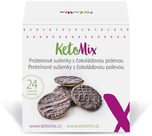 KETOMIX Protein biscuits with chocolate coating (24 biscuits) - Long Shelf Life Food - Main image