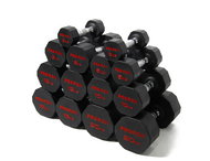 PROIRON Rubberized One-handed Dumbbells 3 - 20kg (7 pairs) - Dumbell Set