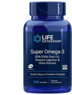 Life Extension Super Omega-3 EPA/DHA rybí olej, sezamové lignany, 240 gelových kapslí - Omega 3