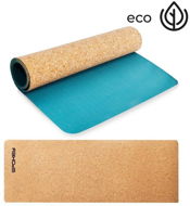 Yoga Mat Spokey SAVASANA Yoga exercise mat cork, blue, 4 mm, incl. strap - Jogamatka