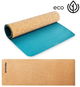 Spokey SAVASANA Yoga exercise mat cork, blue, 4 mm, incl. strap - Yoga Mat