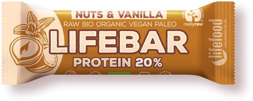 Lifefood Lifebar Protein RAW BIO 47 g, peanut with vanilla - Raw Bar - Main image