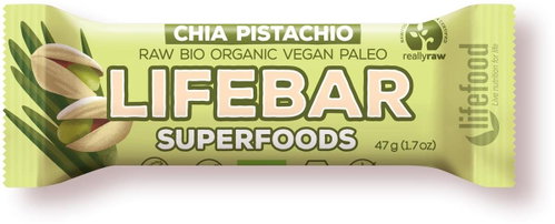 Lifefood Lifebar Superfoods RAW BIO 47 g, chia and pistachios - Raw Bar - Main image