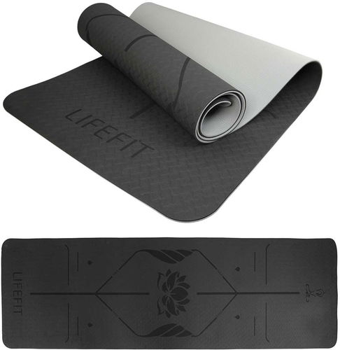 Lifefit YOGA MAT LOTOS DUO, 183x58x0,6cm, černá - Jogamatka - Hlavní obrázek